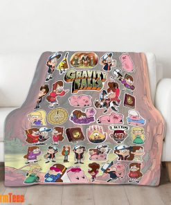 Gravity Falls Dipper Mabel & Waddles Sticker Collage Blanket Fleece Customized Blanket