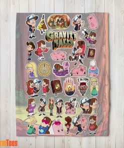 Gravity Falls Dipper Mabel & Waddles Sticker Collage Blanket Fleece Customized Blanket