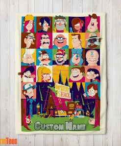 Gravity Falls Mystery Shack Characters Collage Blanket Fleece Customized Blanket