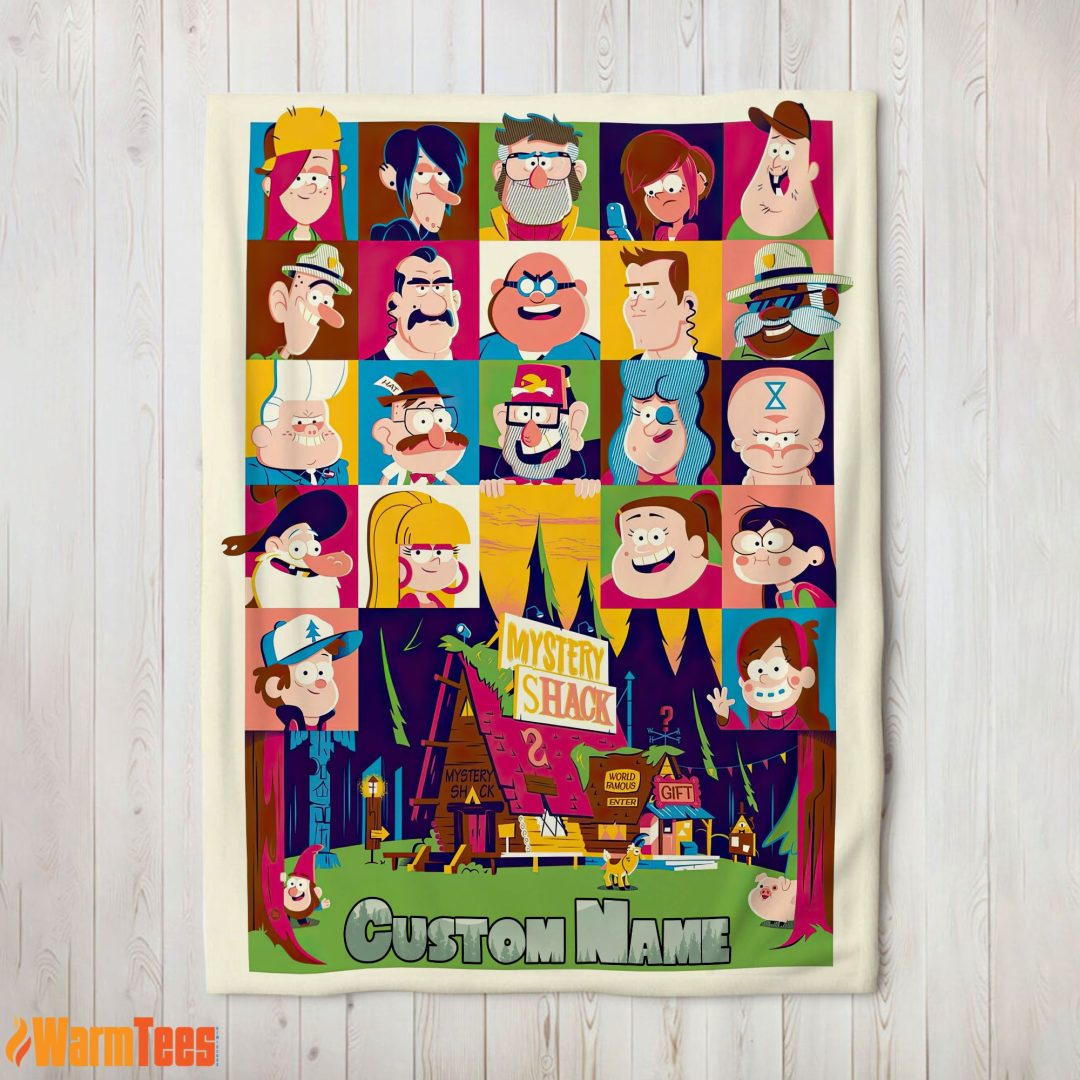 Gravity Falls Mystery Shack Characters Collage Blanket Fleece Customized Blanket Gravity Falls Mystery Shack Characters Collage Blanket Fleece Customized Blanket