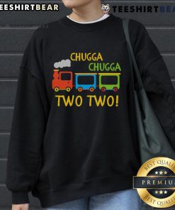 Happy Chugga Chugga Two Two Birthday Train Sweatshirt featuring a colorful train design for festive celebrations.