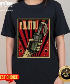 Hot Anarchy Molotov Cocktail Revolution Rage Ladies Tee featuring bold graphic design for edgy fashion enthusiasts.