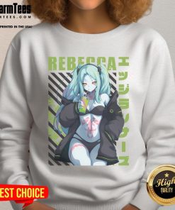 Hot Cyberpunk Edgerunners Rebecca Sweatshirt featuring vibrant design and stylish fit for fans of the popular anime series.