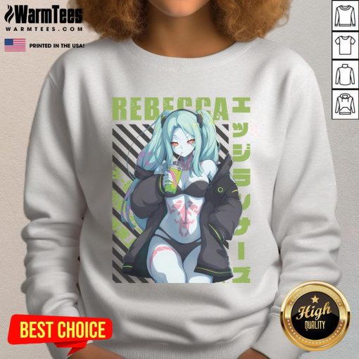 Hot Cyberpunk Edgerunners Rebecca Sweatshirt featuring vibrant design and stylish fit for fans of the popular anime series.