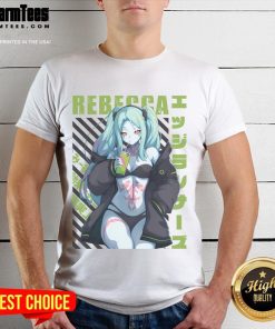 Hot Cyberpunk Edgerunners Rebecca T-Shirt featuring vibrant graphics and a stylish design inspired by the popular anime.