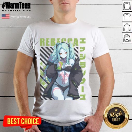 Hot Cyberpunk Edgerunners Rebecca T-Shirt featuring vibrant graphics and a stylish design inspired by the popular anime.