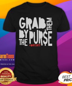 Hot Grab Them By The Purse protest t-shirt advocating against oligarchy capitalism, featuring bold graphics and vibrant colors.