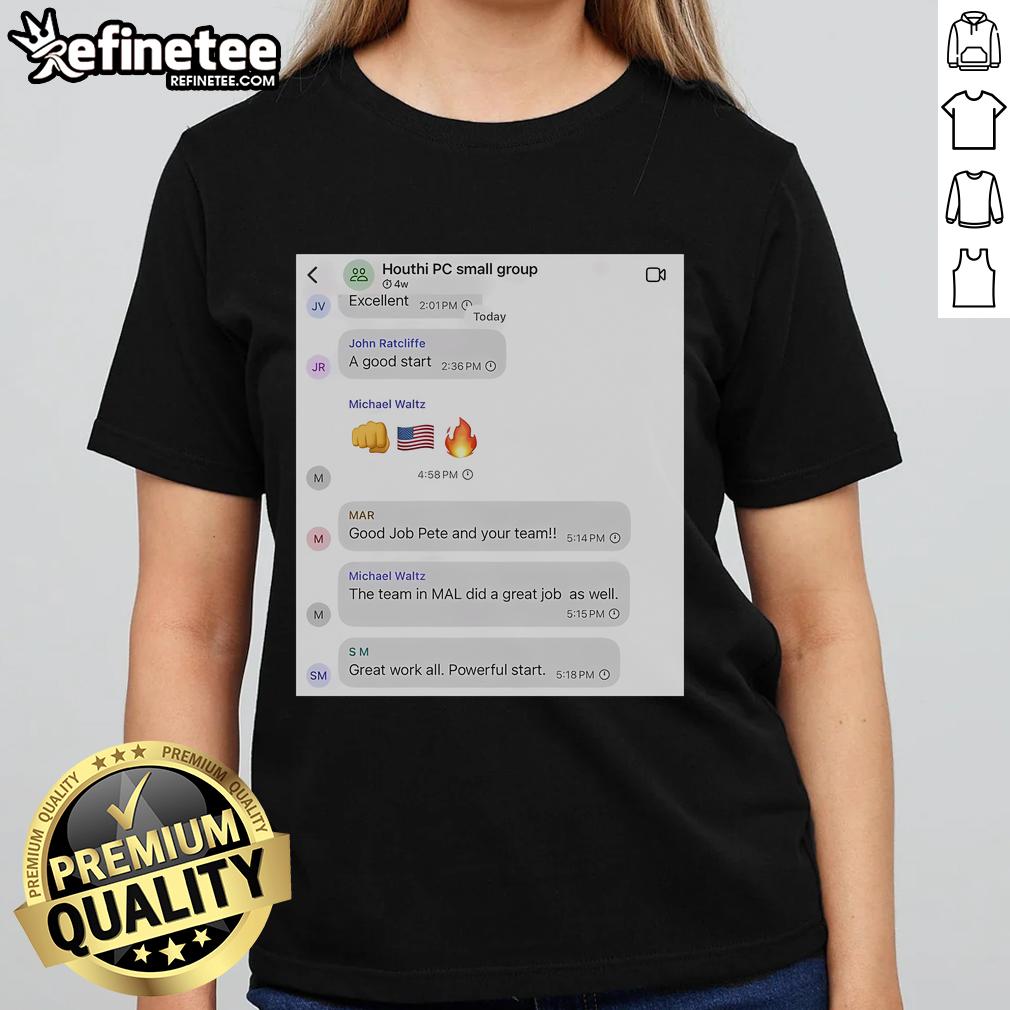 Hot Houthi Pc Small Group Text Ladies Tee Alt Text: Hot Houthi PC small group text ladies tee featuring a stylish design perfect for casual wear.