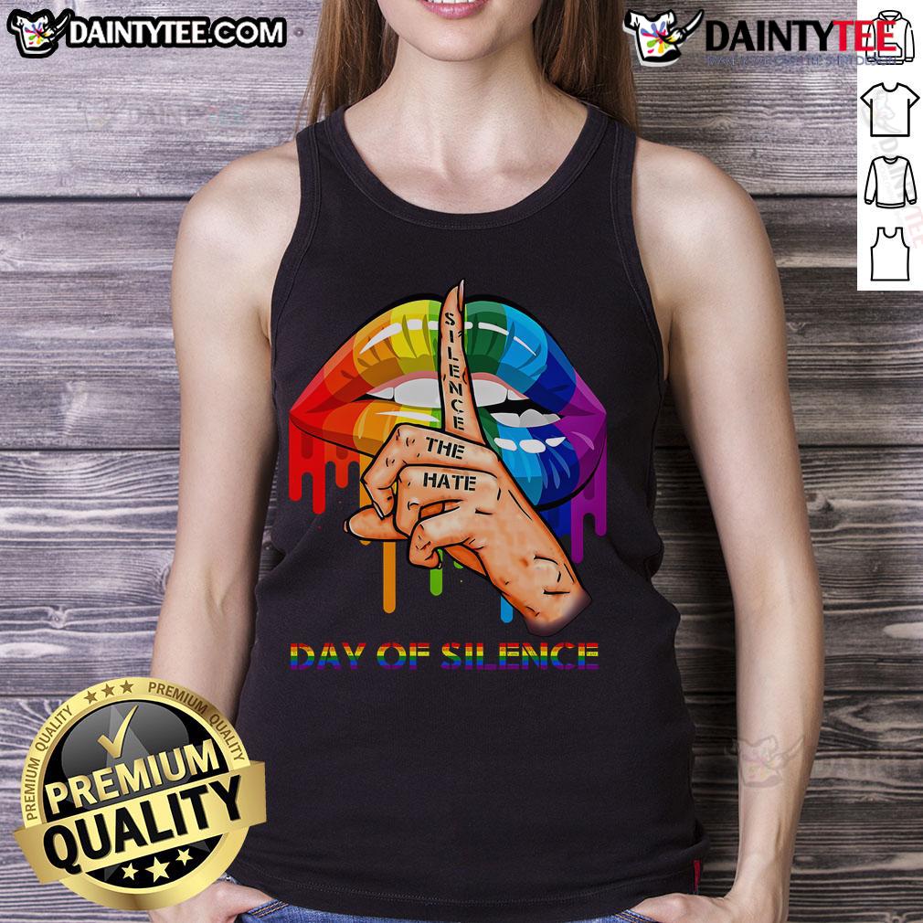 Hot Lgbt Silence The Hate Day Of Silence Tank Top Hot LGBT Silence the Hate Day of Silence tank top featuring bold graphics promoting LGBTQ+ awareness and support.