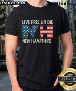Alt Text: Stylish 'Live Free Or Die' T-Shirt featuring New Hampshire pride, perfect for patriotic celebrations and casual wear.