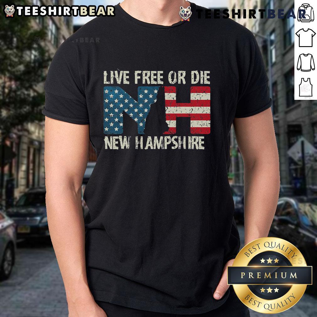 Hot New Hampshire Patriotic Live Free Or Die T Shirt Alt Text: Stylish 'Live Free Or Die' T-Shirt featuring New Hampshire pride, perfect for patriotic celebrations and casual wear.