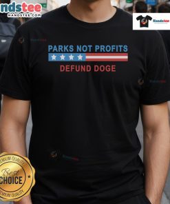 Hot Parks Not Profits Defund Doge T-Shirt featuring a bold graphic design promoting social activism and environmental awareness.