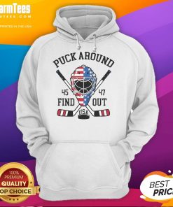 Hot Puck Around and Find Out USA Hockey Hoodie showcasing a stylish design for hockey fans.