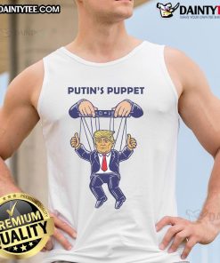 Hot Putins Puppet Trump is a Russian asset tank top featuring bold graphics and a satirical design for political commentary.