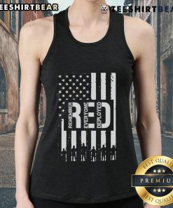 Hot R.E.D. Remember Everyone Deployed Red Friday Flag Tank Top featuring a patriotic design for military support.