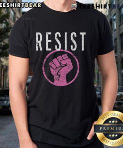 Hot Resist Fist Anti Trump T-Shirt promoting resistance with bold graphic design and empowering message.