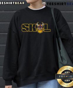 Hot SKOL Viking Football Fan Sweatshirt featuring bold team colors and logo, perfect for game day and cheering on the Vikings.