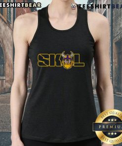 Hot SKOL Viking Football Fan Tank Top featuring bold team colors and graphics, perfect for game day celebrations.