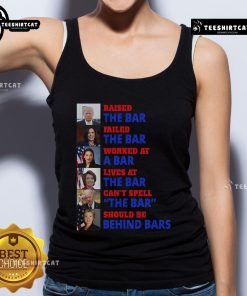 Hot Trump Raised The Bar tank top featuring bold text, perfect for showcasing political humor and style.