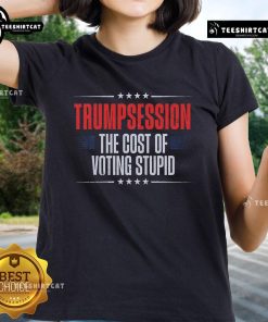Alt Text: Hot Trump Recession tee featuring 'The Cost of Voting' graphic, perfect for bold statement fashion.