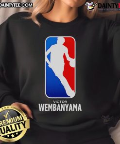 Hot Victor Wembanyama NBA logo sweatshirt featuring stylish design, perfect for basketball fans and fashion enthusiasts.