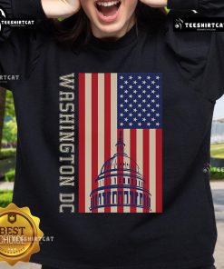 Hot Washington DC Flag of the United States sweatshirt featuring vibrant colors and stylish design for patriotic fashion.