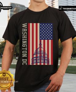 Hot Washington DC Flag of the United States T-Shirt featuring vibrant colors and patriotic design for stylish fans.