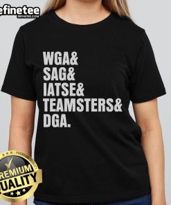 Hot WGA SAG IATSE Teamsters DGA Anti-AI Chatbot Ladies Tee featuring bold graphic design for supporters of artists' rights.