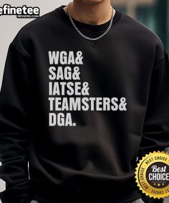 Hot WGA SAG IATSE Teamsters DGA Anti-AI Chatbot Sweatshirt showcasing bold graphics and union solidarity.