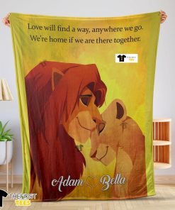 Lion King Simba And Nala Flannel Fleece Customized Blanket
