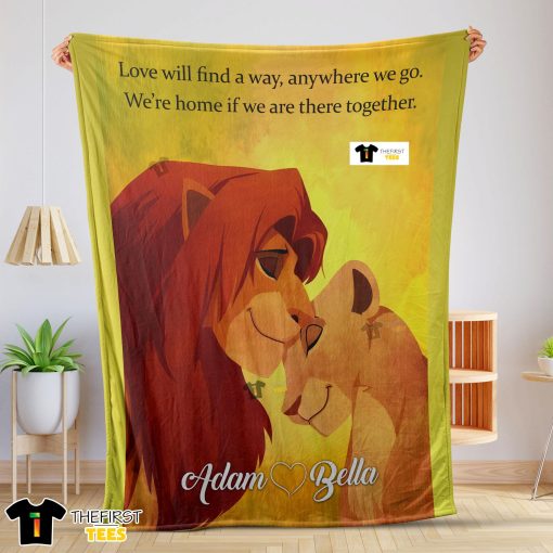 Lion King Simba And Nala Flannel Fleece Customized Blanket