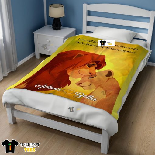 Lion King Simba And Nala Flannel Fleece Customized Blanket