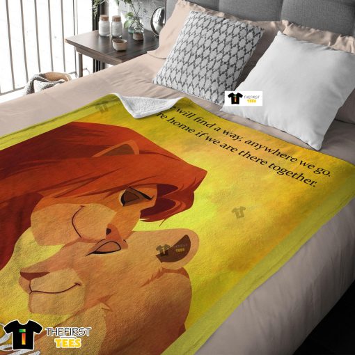 Lion King Simba And Nala Flannel Fleece Customized Blanket