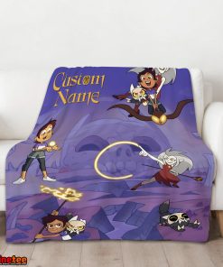 Luz Noceda With King And Eda Clawthorne The Owl House Blanket Fleece Customized Blanket