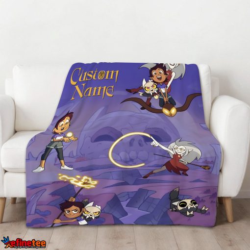 Luz Noceda With King And Eda Clawthorne The Owl House Blanket Fleece Customized Blanket