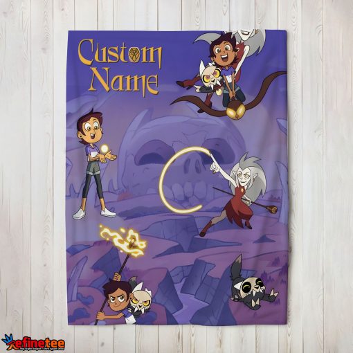 Luz Noceda With King And Eda Clawthorne The Owl House Blanket Fleece Customized Blanket