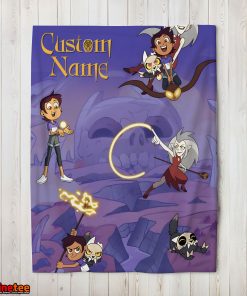 Luz Noceda With King And Eda Clawthorne The Owl House Blanket Fleece Customized Blanket