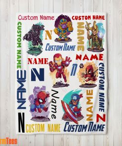 Marvel Chibi Heroes And Villains Blanket Fleece Customized Blanket