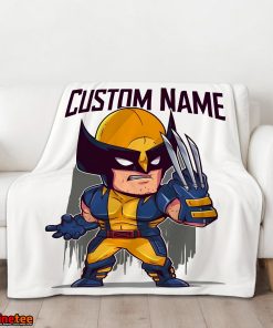 Marvel Chibi Wolverine Blanket Fleece Customized Blanket
