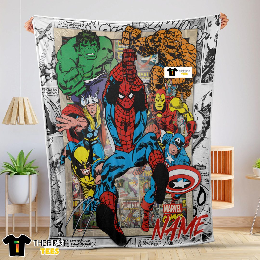 Marvel Comics Superhero Blanket Fleece Customized Blanket Marvel Comics Superhero Blanket Fleece Customized Blanket
