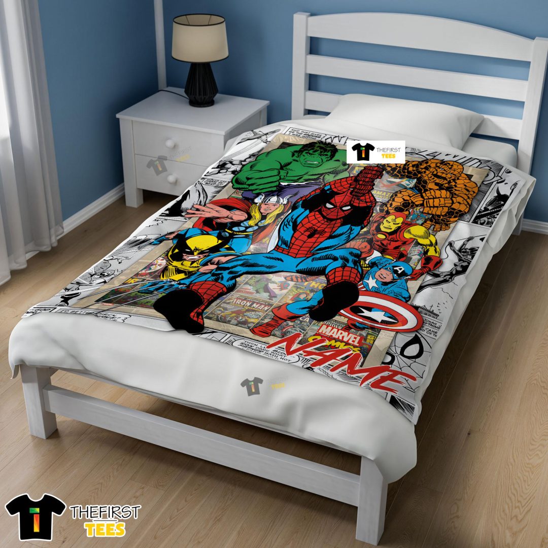 Marvel Comics Superhero Blanket Fleece Customized Blanket Marvel Comics Superhero Blanket Fleece Customized Blanket