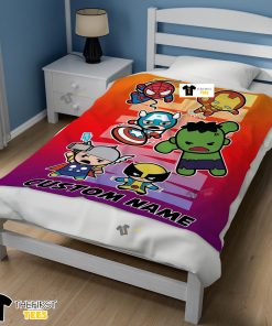 Marvel Super Hero Avengers Skull Friends Birthday Cute Blanket Fleece Customized Blanket
