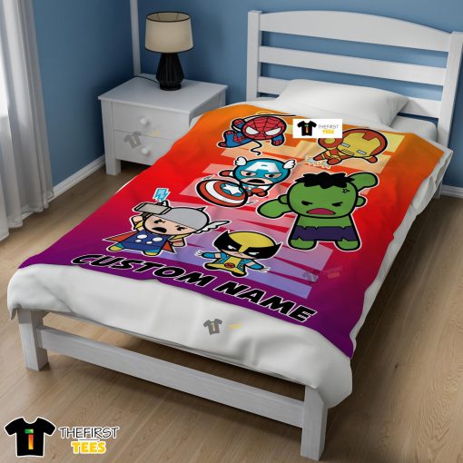 Marvel Super Hero Avengers Skull Friends Birthday Cute Blanket Fleece Customized Blanket