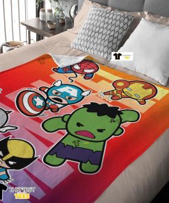 Marvel Super Hero Avengers Skull Friends Birthday Cute Blanket Fleece Customized Blanket