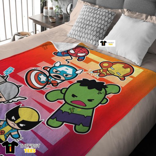 Marvel Super Hero Avengers Skull Friends Birthday Cute Blanket Fleece Customized Blanket
