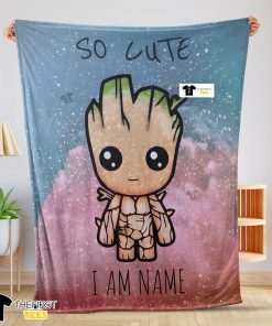 Marvel Super Hero Baby Groot And Friends Birthday Cute Blanket Fleece Customized Blanket