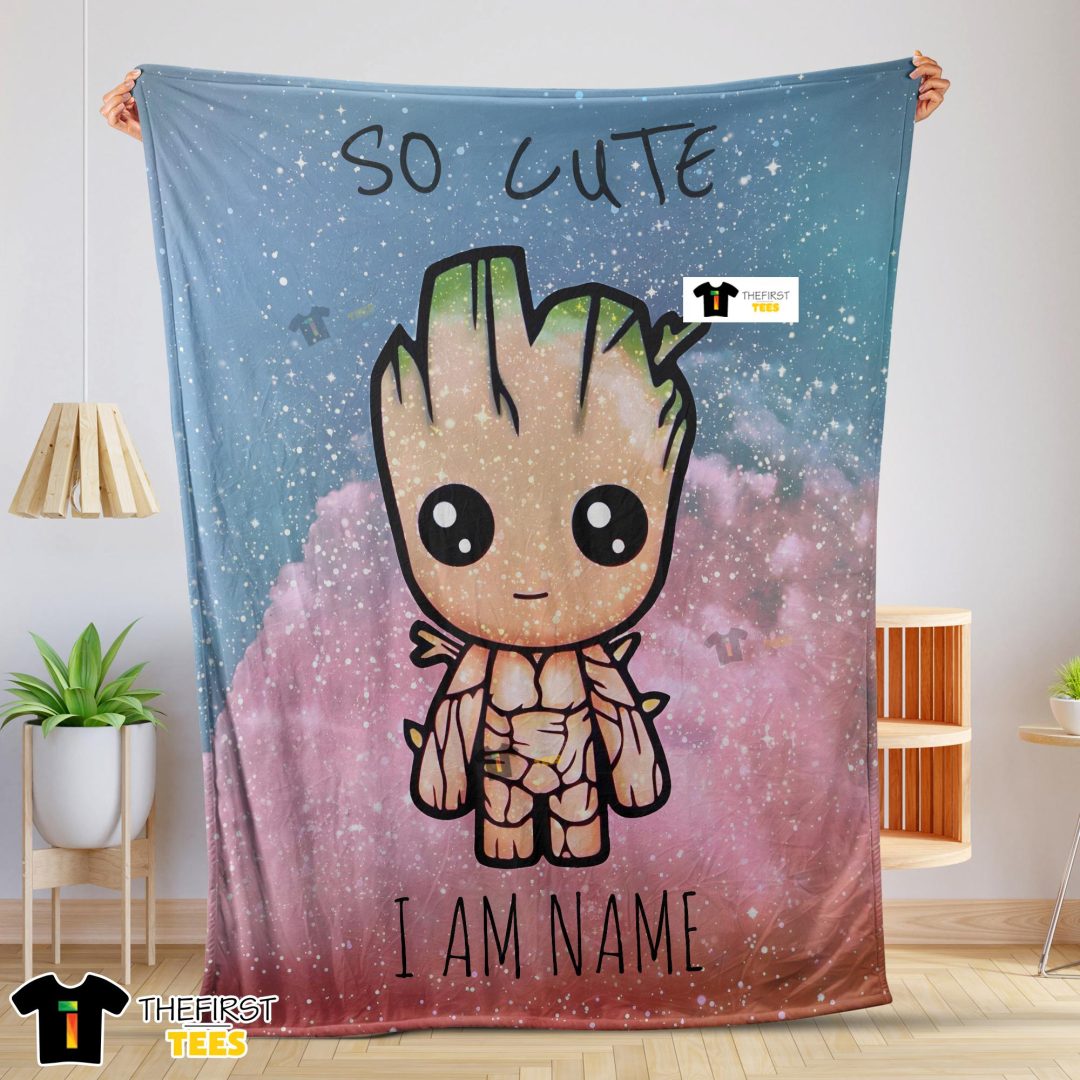 Marvel Super Hero Baby Groot And Friends Birthday Cute Blanket Fleece Customized Blanket-mk-01 Marvel Super Hero Baby Groot And Friends Birthday Cute Blanket Fleece Customized Blanket
