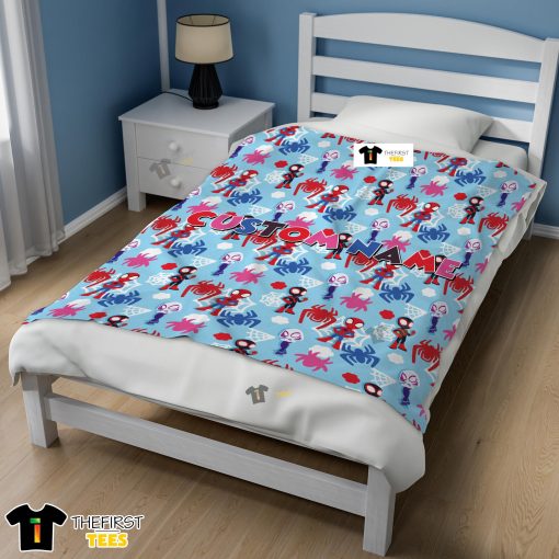 Marvel Superhero Spidey And His Amazing Friends Birthday Cute Blanket Fleece Customized Blanket