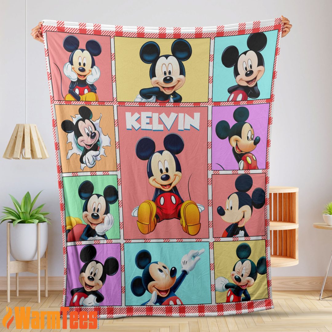 Mickey Mouse Collage Blanket Fleece Customized Blanket Mickey Mouse Collage Blanket Fleece Customized Blanket