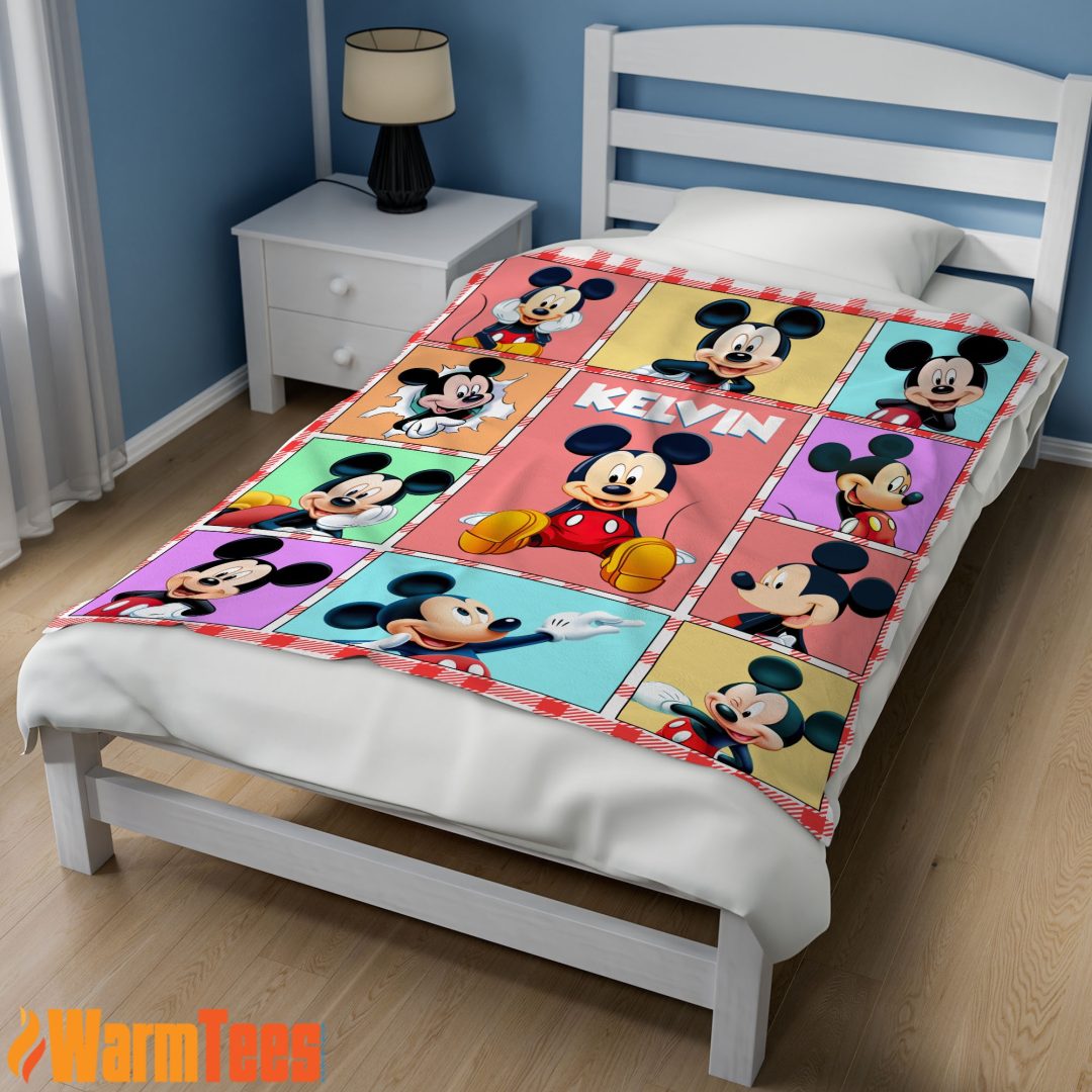 Mickey Mouse Collage Blanket Fleece Customized Blanket Mickey Mouse Collage Blanket Fleece Customized Blanket